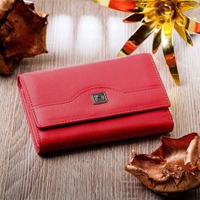 img 1 attached to 💼 Stylish RFID Leather Trifold Wallet for Women - A Perfect Blend of Elegance and Security