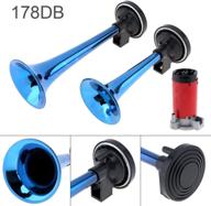 📢 loud dual tone air horn set: epathchina super loud trumpets for motorcycle car boat truck - 12v, compressor included - 178db! logo