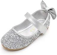 ying lan round toe sparkle ballerina girls' flats shoes logo