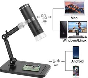 img 2 attached to 📷 Denfany Wireless Digital Microscope: 50x and 1000x Zoom, WiFi Camera with Adjustable Stand - 1080P Upgrade, 8 LED Light for iPhone/iPad/Smartphone/Tablet/PC/MAC