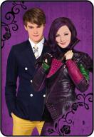 🛏️ disney descendants plush blanket mal & ben, 62" x 90": cozy and colorful bedding for fans of the descendants series logo