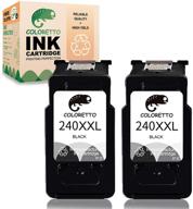 coloretto printer ink cartridge replacement for canon pg-240xxl, 240 xl & 240 xxl (2 black) - compatible with pixma & mg series printers - combo pack logo