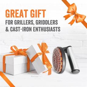 img 3 attached to 🔥 Yukon Glory Cast Iron Scrubber: Ideal Cleaner for Cast Iron Cookware, Grills, and Griddles. Features Welded Stainless Steel Rings for Maximum Effectiveness