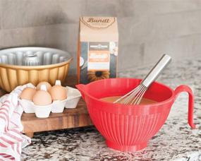 img 2 attached to 🥣 Nordic Ware 10-Cup Better Batter Bowl in Red - Improve Your Baking Experience!