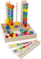 melissa & doug bead sequencing set - 46 wooden beads, 5 double-sided pattern boards logo