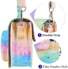 img 1 attached to WOLVEN Watercolor Pattern Protective Case Bag Purse for Mini 7C 7S Camera: Ultimate Security and Style!