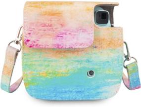 img 2 attached to WOLVEN Watercolor Pattern Protective Case Bag Purse for Mini 7C 7S Camera: Ultimate Security and Style!