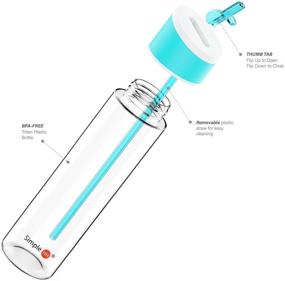 img 2 attached to 🏞️ Versatile Simple HH 21oz Sports Beverage Water Bottle: Flip Cap and Straw for Easy Hydration, 430ml