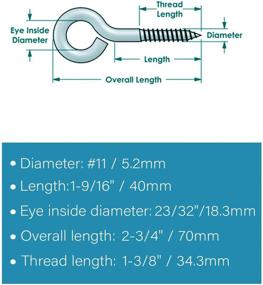 img 2 attached to 🔩 Imscrews 2 3 Eyelet Eyebolt Stainless: Superior Quality for Durability and Strength