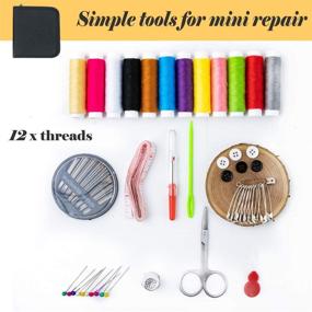 img 2 attached to 🧵 Bloss Sewing Kit: Compact Mini Sewing Supplies for Home Emergencies - Includes Essential Threads, Needles, and Basic Sewing Kit for Adults, Kids, Beginners, and Travellers in Black