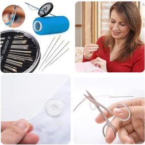 img 1 attached to 🧵 Bloss Sewing Kit: Compact Mini Sewing Supplies for Home Emergencies - Includes Essential Threads, Needles, and Basic Sewing Kit for Adults, Kids, Beginners, and Travellers in Black