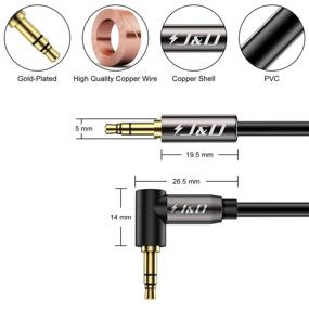 img 3 attached to 🎧 J&D 3.5mm Stereo Audio Aux Jack to Jack Gold Plated Cable 90 Degree Right Angle - 15 Feet - Compatible with iPhone, Galaxy, Speakers, and More