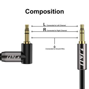 img 2 attached to 🎧 J&D 3.5mm Stereo Audio Aux Jack to Jack Gold Plated Cable 90 Degree Right Angle - 15 Feet - Compatible with iPhone, Galaxy, Speakers, and More