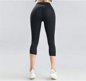 img 3 attached to 🩳 yeuG 3 Pack High Waist Capri Leggings: Soft Yoga Pants for Women's Workout, Athletic Running