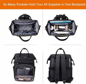 img 3 attached to 🎒 Stylish 17-Inch Laptop Backpack for Women - Ideal Travel & Work Bag with USB Port, Black Design