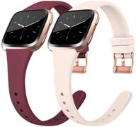 📱 versa silicone slim bands - narrow & thin sport wristbands with metal buckle for women/men, compatible with fitbit versa 2/versa/versa lite/versa se logo