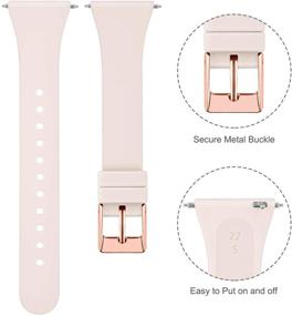 img 1 attached to 📱 Versa Silicone Slim Bands - Narrow & Thin Sport Wristbands with Metal Buckle for Women/Men, Compatible with Fitbit Versa 2/Versa/Versa Lite/Versa SE