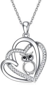 img 4 attached to TIGER RIDER Sterling Silver Animal Necklace: Lovely Heart Pendant Necklace for Women and Girls - Owl/Toy Bear Jewelry Gift