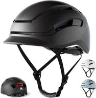 urban commuter adult bike helmet with rear light - lightweight and adjustable multi-sport helmet for men and women - ideal for cycling, skateboarding, and more logo