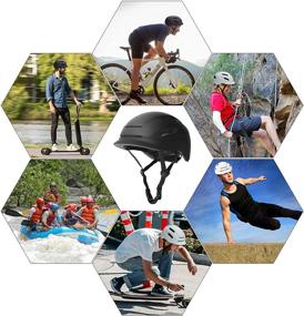 img 3 attached to Urban Commuter Adult Bike Helmet with Rear Light - Lightweight and Adjustable Multi-Sport Helmet for Men and Women - Ideal for Cycling, Skateboarding, and More