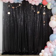 shinybeauty sequin backdrop - 5ftx10ft - black - sequin photo booth background - christmas backdrop curtain logo