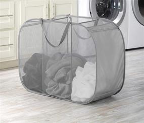 img 2 attached to 💼 Effortless Sorting Made Stylish: Introducing Whitmor Pop & Fold Laundry Sorter in Paloma Gray