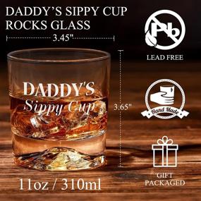 img 3 attached to 🎁 Gifts for Men, Dad's Whiskey Glass - Daddy's Sippy Cup, Stocking Stuffers, Funny Christmas Birthday Gag Gifts Ideas for New Dads, Father, Husband, Papa from Daughter, Son, Kids - Cool Bourbon, Scotch Presents