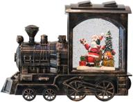🎅 dromance christmas musical snow globe lantern with timer, santa lighted snow globe train spinning water swirling glitter christmas decoration gifts (10.6 x 4.3 x 8.3 inches) logo