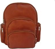 🎒 piel leather saddle expandable backpack logo