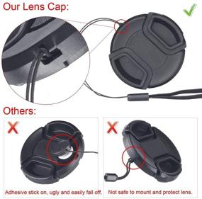img 3 attached to Waka Unique Design Lens Cap Bundle: 3 Pcs 55mm Center Pinch Lens Cap and Cap Keeper Leash for Canon Nikon Sony DSLR Camera + Microfiber Cleaning Cloth - Ultimate Protection and Cleaning Solution