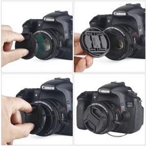 img 1 attached to Waka Unique Design Lens Cap Bundle: 3 Pcs 55mm Center Pinch Lens Cap and Cap Keeper Leash for Canon Nikon Sony DSLR Camera + Microfiber Cleaning Cloth - Ultimate Protection and Cleaning Solution