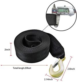 img 2 attached to 🚤 Heavy Duty Boat Winch Strap with Hook and Loop End - Ideal for Boats, Trailers, Jet Skis, and More! 2" x 20', 6600lbs Break Strength