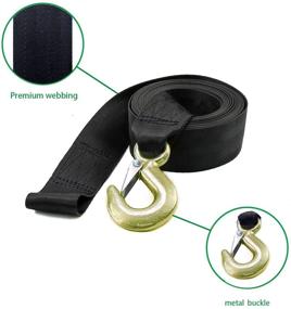 img 3 attached to 🚤 Heavy Duty Boat Winch Strap with Hook and Loop End - Ideal for Boats, Trailers, Jet Skis, and More! 2" x 20', 6600lbs Break Strength