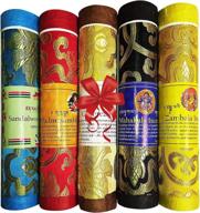 🧘 tibetan organic incense sticks: hand rolled spiritual healing blends of himalayan herbs for pressure relief and zen meditation – assorted aromatherapy incense логотип