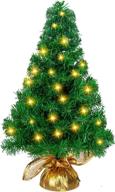 🎄 joiedomi 22” prelit tabletop christmas tree: 100 branch tips, 50 warm white lights in gold cloth bag for festive home and office decor logo