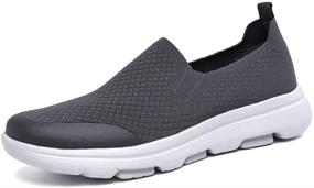 img 4 attached to 👟 Lightweight Breathable Men's Walking Sneakers - Puxowe Loafers & Slip-Ons