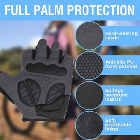 img 2 attached to 🚴 Ultimate Full-Palm Protection Mountain Bike Gloves for Men and Women - Durable, Fingerless Biking Gloves with Non-Slip Grip and Long-Wearing Comfort