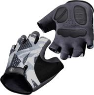 🚴 ultimate full-palm protection mountain bike gloves for men and women - durable, fingerless biking gloves with non-slip grip and long-wearing comfort logo