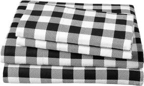 img 4 attached to 🛏️ Cozy Queen Size Pointehaven Flannel Deep Pocket Set with Oversized Flat Sheet: Milton