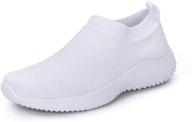 👟 womens slip-on sock sneakers: lightweight, comfortable walking shoes with breathable mesh - tennis athletic shoe logo