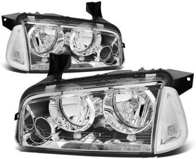 img 4 attached to 💡 Enhance Your 06-10 Charger with DNA Motoring HL-OH-CHA05-4P-CH-CL1 Chrome Housing Headlights Replacement