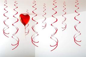 img 1 attached to 🔴 Foil Swirl Hanging Decorations - Red Party Theme, 30Pc Plastic Streamer for Ceiling, 22&#34;