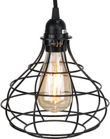 img 3 attached to 🏮 ArtifactDesign Black Rustic Industrial Sphere Pendant Lamp Cage with an Eye-Catching Rustic Design