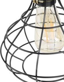 img 2 attached to 🏮 ArtifactDesign Black Rustic Industrial Sphere Pendant Lamp Cage with an Eye-Catching Rustic Design