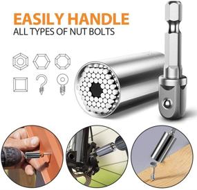 img 2 attached to 🔧 Versatile Universal Socket Tools: Ideal Gifts for Men and Women - Professional 7mm-19mm Tool Sets with Power Drill Adapter for Christmas, Stocking Stuffers, Birthdays - Unique Cool Gadgets for Handy DIY Enthusiasts - Perfect Gift for Husband or Father