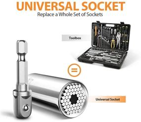 img 1 attached to 🔧 Versatile Universal Socket Tools: Ideal Gifts for Men and Women - Professional 7mm-19mm Tool Sets with Power Drill Adapter for Christmas, Stocking Stuffers, Birthdays - Unique Cool Gadgets for Handy DIY Enthusiasts - Perfect Gift for Husband or Father