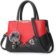 elevate your style: elda handbags leather embroidery shoulder women's handbags & wallets for satchels logo