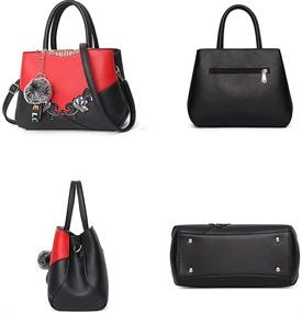 img 3 attached to Elevate Your Style: ELDA Handbags Leather Embroidery Shoulder Women's Handbags & Wallets for Satchels