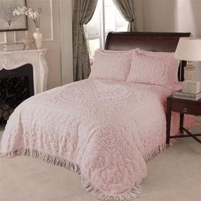 img 1 attached to 🌸 Blush Standard Sham with Medallion Chenille by Beatrice Home Fashions