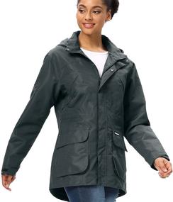 img 4 attached to Waterproof Raincoat Lightweight Windbreaker Outdoor Women's Clothing